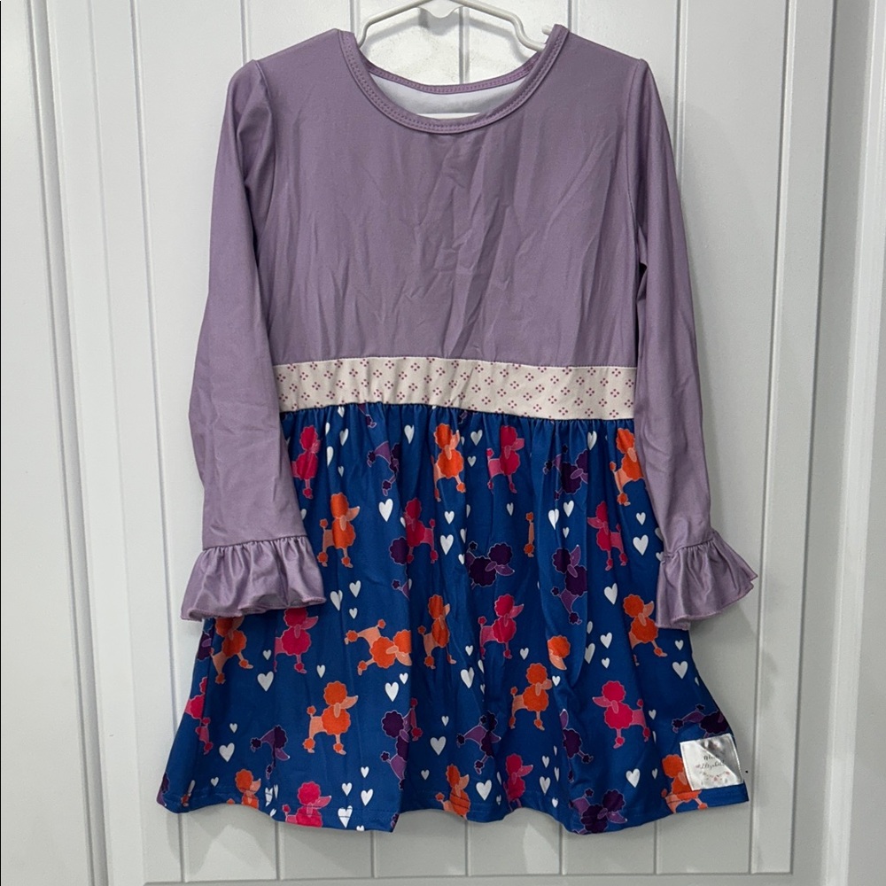 Purple and Blue Long Sleeve Dress